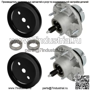 2 шпинделя в сборе со шкивом, 48-дюймовая дека для John Deere X360 X500 X520 X530