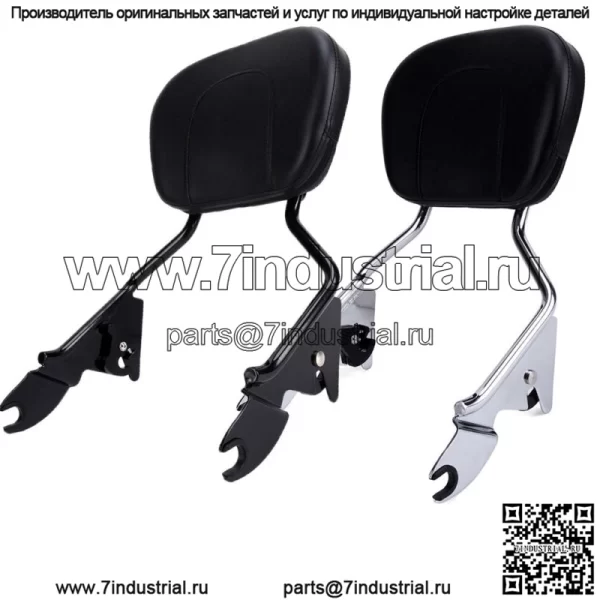 Черная хромированная съемная спинка Sissy Bar Pad для Harley Road King Touring 09+