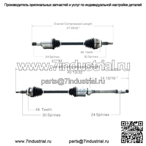 Для Toyota Sienna FWD 2004-2009 пара комплектов переднего вала CV (для: Toyota)