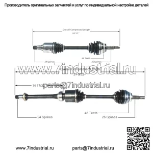 Парный комплект из 2 передних валов CV для Toyota RAV4 FWD 2001-05 с ABS (Для: Toyota)