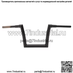 Руль полосовой 1 1/2", подъем 10", черный, плоский 0601-4882
