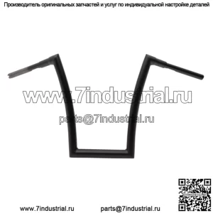 Руль полосовой 1 1/2", подъем 17", черный, плоский 0601-4891
