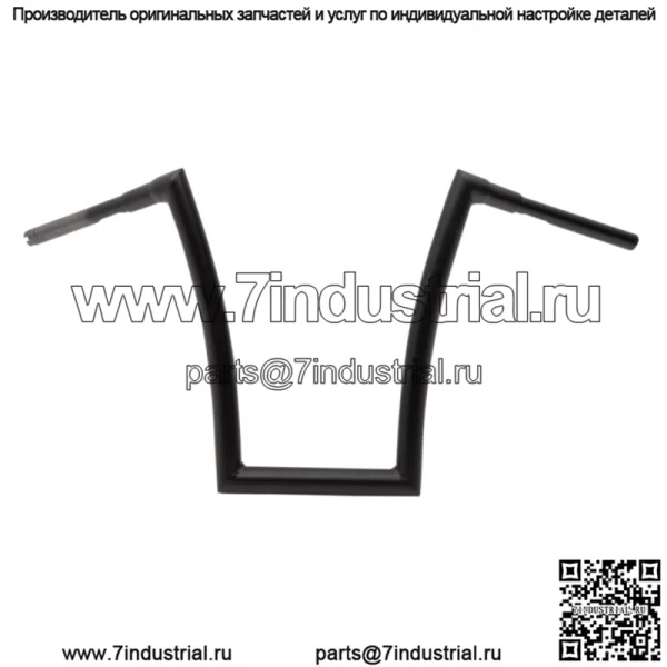 Руль полосовой 1 1/2", подъем 17", черный, плоский 0601-4891