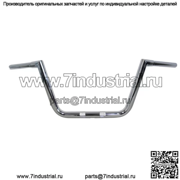 Руль Big Twin Peaks 1 1/4", хром, подъем 10 дюймов, LA-7362-10
