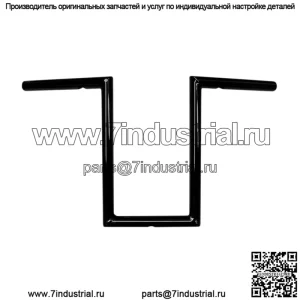 Узкие рули Old School 1" 12" черные LA-7380-12B