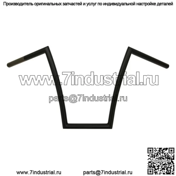 1" рули для стриппера, плоские, черные 0601-2549