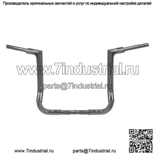 Вкл. 1-1/2" EZ Install Flat Top Handlebar 14" Chrome 606014