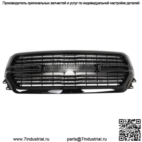Передняя сетчатая верхняя решетка для Dodge Ram 1500 2019-2023, глянцево-черная 68366528AH