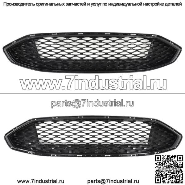Верхняя решетка радиатора переднего бампера для Ford Fion 2017-2018, глянцево-черная - Image 2