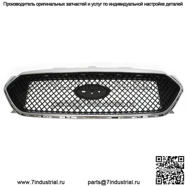 Для Ford Taur SHO 2013-2018 гг. Передняя верхняя решетка радиатора, матово-черная, с хромированной отделкой