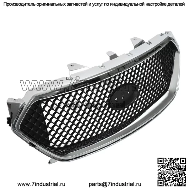 Для Ford Taur SHO 2013-2018 гг. Передняя верхняя решетка радиатора, матово-черная, с хромированной отделкой - Image 2