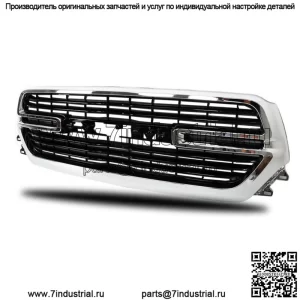 Передняя хромированная решетка радиатора в сборе для Dodge Ram1500 2019-2022 гг. с черной отделкой