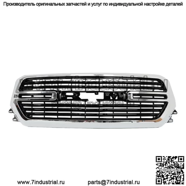 Передняя хромированная решетка радиатора в сборе для Dodge Ram1500 2019-2022 гг. с черной отделкой - Image 3