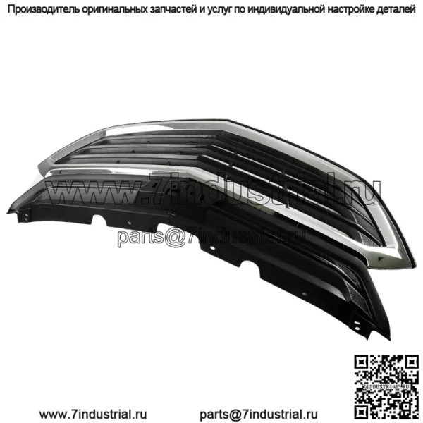 Подходит для Chevy Equinox 2018 2019 2020 Передняя верхняя решетка хром и черный - Image 2