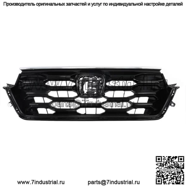 С хромированной отделкой передней верхней решетки для Honda CRV 2023-2024 годов, цвет Honeycomb Gloss Black - Image 3
