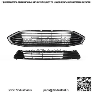 Для Ford Fion 2017-2018 гг. Верхняя и нижняя решетка переднего бампера в сборе, хром
