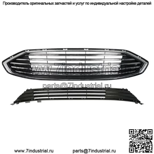 Для Ford Fion 2017-2018 гг. Верхняя и нижняя решетка переднего бампера в сборе, хром - Image 2