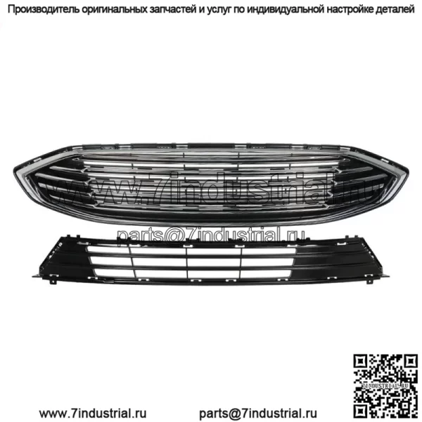 Для Ford Fion 2017-2018 гг. Верхняя и нижняя решетка переднего бампера в сборе, хром - Image 3