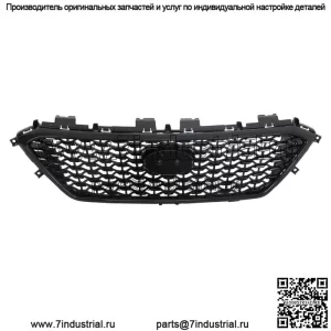 Для Hyundai Sonata 2015-2017 гг. Передняя верхняя решетка радиатора, черная, без отверстия для радара, пластик