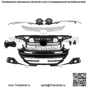 Верхняя нижняя решетка с хромированной отделкой, противотуманные фары, комплект для Honda Accord 2021-2023 гг.