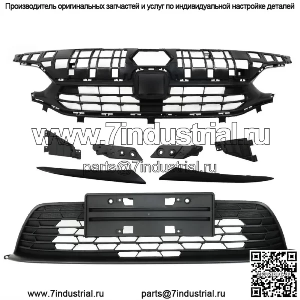Для Honda Civic 2022-2023 передний бампер верхняя и нижняя решетка + веко фары - Image 2