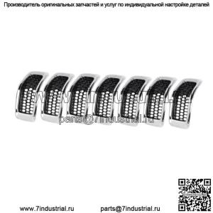 Подходит для Jeep Cherokee 2014-2018 7X Chrome Black Honeycomb Mesh Grille Inserts