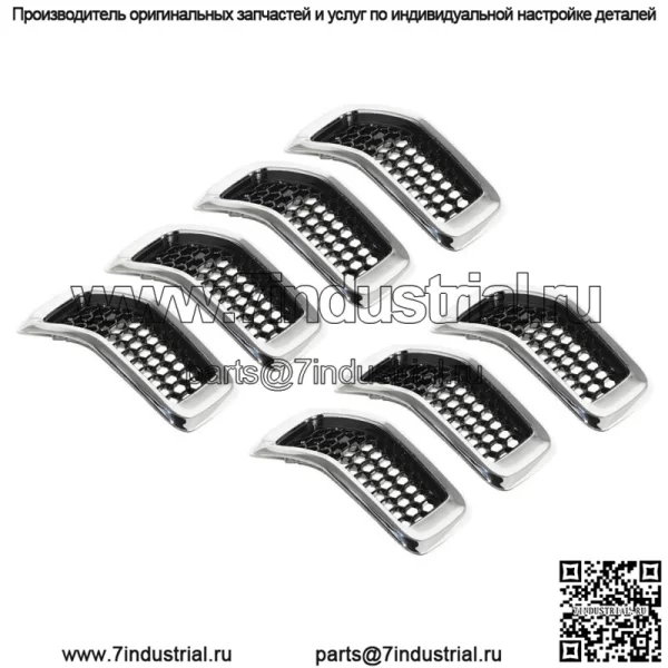 Подходит для Jeep Cherokee 2014-2018 7X Chrome Black Honeycomb Mesh Grille Inserts - Image 2