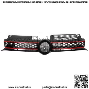 Для Volkswagen Golf MK6 2010-2012 2013 Верхняя решетка капота Honeycomb Черный Пластик