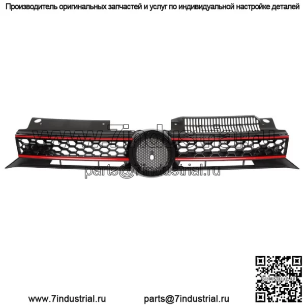 Для Volkswagen Golf MK6 2010-2012 2013 Верхняя решетка капота Honeycomb Черный Пластик - Image 2