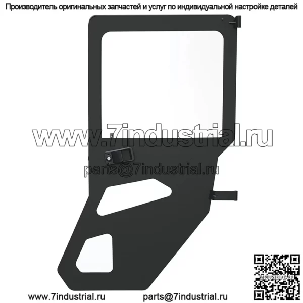 Polaris 2883634 Черный холст Молния Окно Задние двери 2019-2020 Ranger Crew XP 1000 OEM