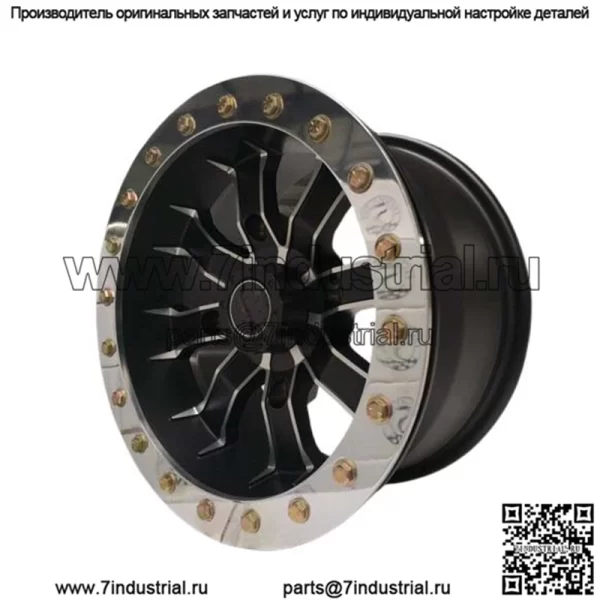 литой обод AR640 beadlock 12x7 смещение 4+3 разноширокий 4/136 Can-am - Image 2