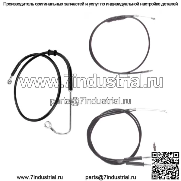 Черный +12" трос и тормозная магистраль BSC Kit 2011-2015 Harley-Davidson Softail с ABS (для: Harley-Davidson)
