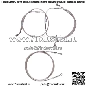 Комплект тормозной магистрали и сцепления из нержавеющей стали +10" для Harley Road King 2017 и новее, без ABS (для: Harley-Davidson)