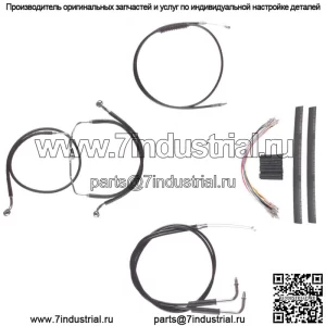 Черный +10" комплект троса и тормозной магистрали Cmpt DD 2008-2017 Harley-Davidson Dyna без ABS (для: Harley-Davidson)