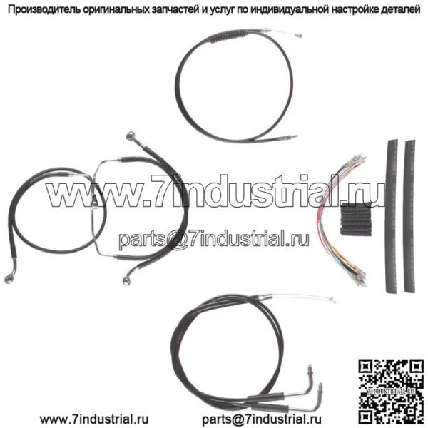 Черный +10" комплект троса и тормозной магистрали Cmpt DD 2008-2017 Harley-Davidson Dyna без ABS (для: Harley-Davidson)