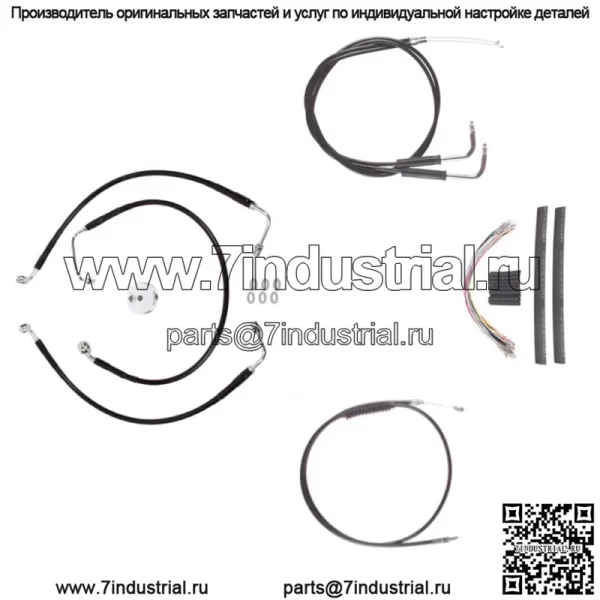 Черный +12" комплект троса и тормозной магистрали Cmpt DD 2002-2008 Harley Sportster Roadster (для: Harley-Davidson)
