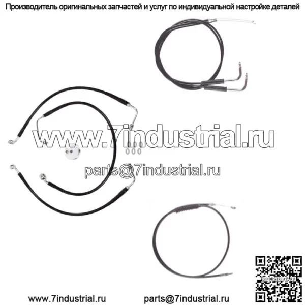 Черный +10" трос и тормозная магистраль Bsc DD Kit 2002-2008 Harley Sportster Roadster (для: Harley-Davidson)