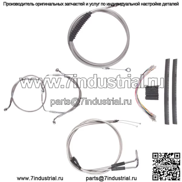 Нержавеющая +14" тросовая тормозная магистраль CKit 1996-2001 Harley Touring с карбюратором и круизом (для: Harley-Davidson)