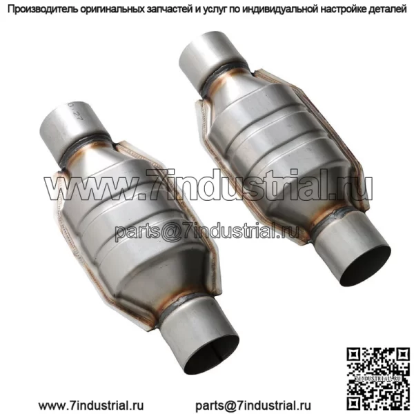 Для Chevy Silverado 1500 GMC Ford 2PCS 2.5" Универсальный каталитический нейтрализатор серебристый