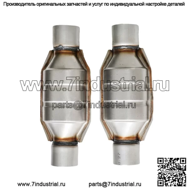 Для Chevy Silverado 1500 GMC Ford 2PCS 2.5" Универсальный каталитический нейтрализатор серебристый - Image 2