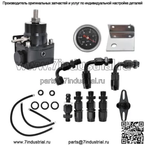Регулируемый комплект регулятора давления топлива 100psi манометр AN6 фитинг черный универсальный