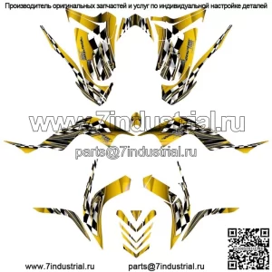 Yamaha 700 graphics 2006-12 комплект наклеек с полным покрытием #2500 желтый