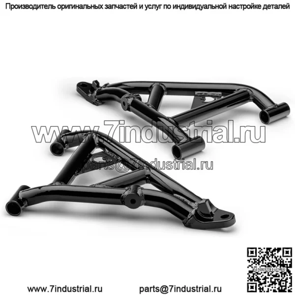 Нижние А-образные рычаги с большим клиренсом и смещением вперед для Polaris Ranger SP 570 / SP 570 Premium 2022+ (см. комплектацию) | Подходит для шин до 28 дюймов | Увеличивает дорожный просвет на 1,5 дюйма | Стандартные втулки А-образных рычагов