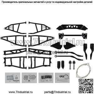 Комплект для подъема подвески 7–10 дюймов для Polaris RZR Trail S 1000 Premium/Ultimate 2021+ | Черный | Подходит для шин размером до 36 дюймов | Требуются амортизаторы RZR OEM | А-образные рычаги на 75% толще, чем у OEM | В комплект входят оси Rhino 2.0